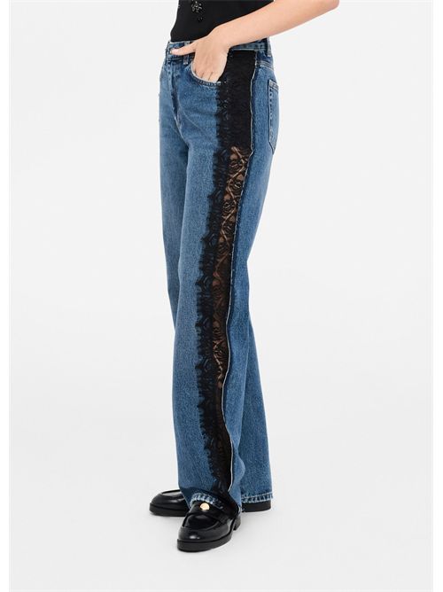 Jeans straight con pizzo LIU JO | UF5216D0290/78940